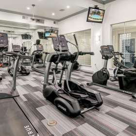 Get your workout on a room with treadmills