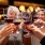 group of people with wine