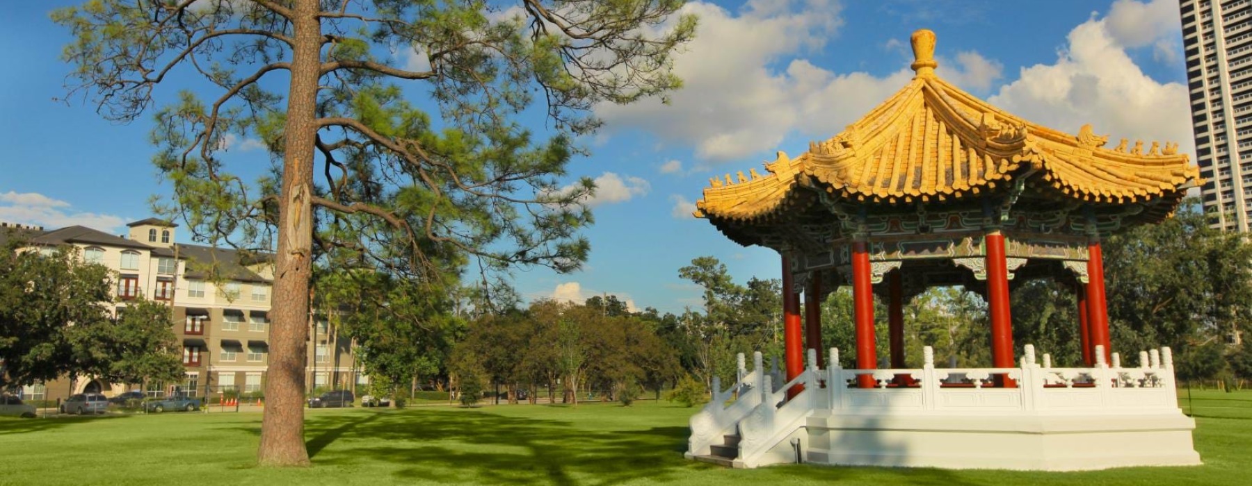 a pagoda in a park